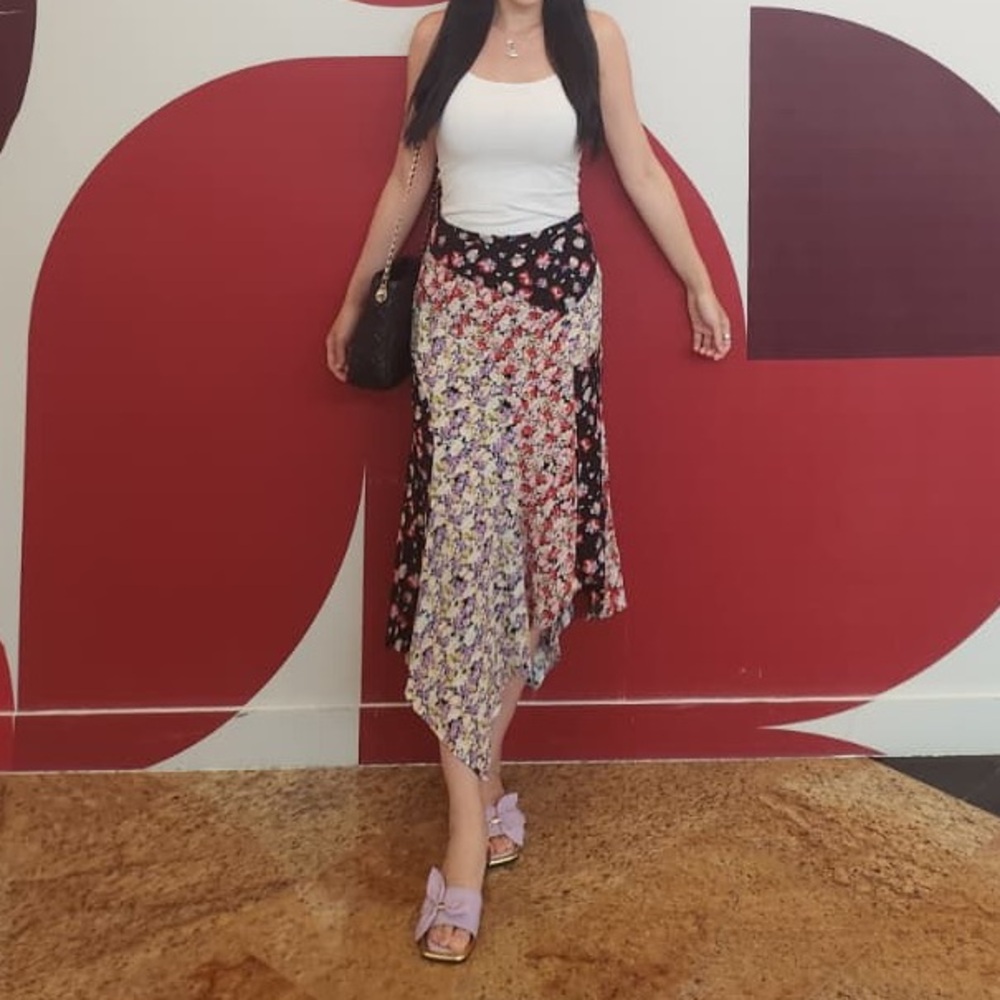 Asymmetrical Floral skirt